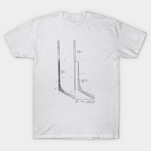 Hockey Stick Vintage Patent Hand Drawing T-Shirt by skstring